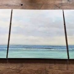 IKEA 2018年製 22x22インチ 海と空 パネル3点セット