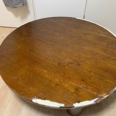 ローテーブル木製丸型(ジャンク品)