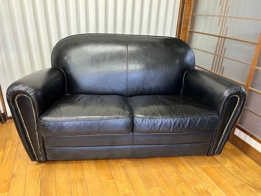 HALO本革2Pビンテージ物　ソファー