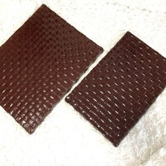日本工芸品　近江一閑張　お盆トレー　赤色 特大と大サイズ2つセットの画像