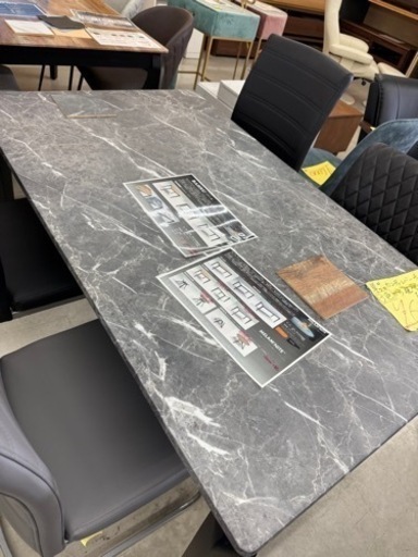 大理石調 ダイニングテーブル 160×90