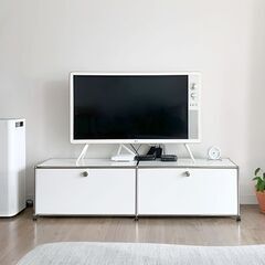 【引取限定！早い人優先！】新品未使用！USMハラー テレビボード リプロダクト 北欧 鍵付き サイドボード 幅152cm 国内在庫 モジュール 家具 完成品 ハラーキャビネット キャスター付き チェスト リビング 収納 モダン 【HL-06WH】