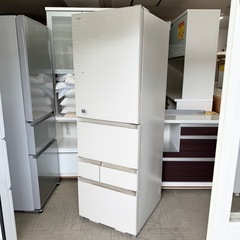 【美品‼️】東芝 2018年製 465Lノンフロン冷凍冷蔵庫 ベジータ 自動製氷 高級ガラスドア タッチオープンドア 即鮮チルド ラピスアイボリー♪の画像
