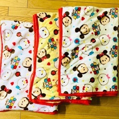 ディズニーツムツムフランネル毛布2枚白 200x140cm Di...