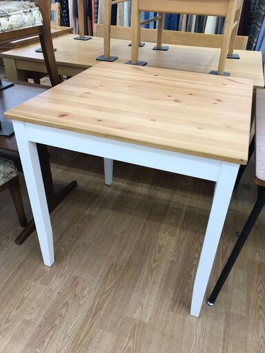 ★ジモティ割あり★ IKEA ダイニングテーブル ナチュラル/ホワイト H75×W74×D74 クリーニング済み KJ6542