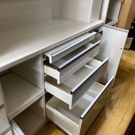 ⚪️国産?松田家具 レンジボード 食器棚 キッチンボード　ダイニングボード オープンボード NO.1490F