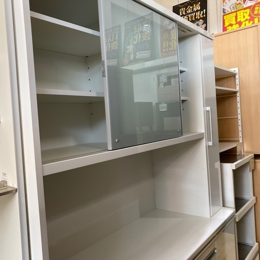 ⚪️国産?松田家具 レンジボード 食器棚 キッチンボード　ダイニングボード オープンボード NO.1490F