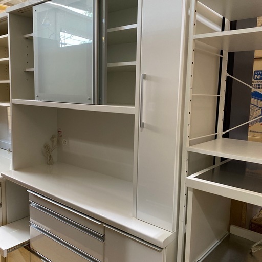⚪️国産?松田家具 レンジボード 食器棚 キッチンボード　ダイニングボード オープンボード NO.1490F