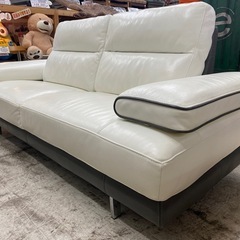 【愛品館 江戸川店】本革 2Pワイドソファ IDC OTSUKA（大塚家具）の画像