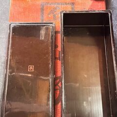 【愛品館 市原店】当時物 輪島総黒 割子重箱 10人前 の画像