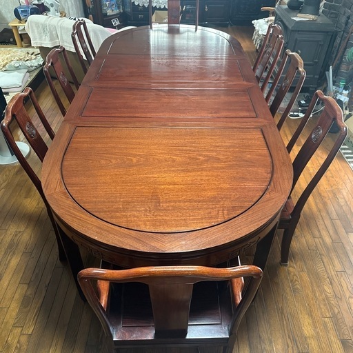 【受付終了】ダイニングテーブル&8脚セット