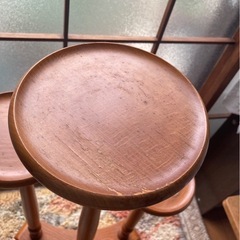 昭和レトロ　オールドカリモク　花台　フラワースタンド　希少の画像