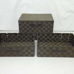 stp-2856　収納ボックス　3点セット　ブラウン　カラーボッ...
