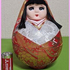 美品■昭和レトロなビンテージ★高級 姫だるま 縁起物飾り★錦達磨...