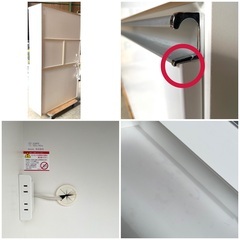 松田家具◆オープン食器棚 サマーレンジ 1200 高さ約205㎝ ハイカウンタータイプ キッチンボード レンジボード レンジ台 鏡面の画像