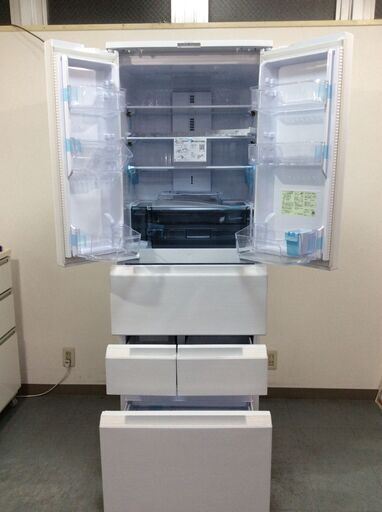 (3/16受渡済)YJT9668【SHARP/シャープ 6ドア冷蔵庫】美品 2024年製 SJ-FA46K-W 家電 キッチン 冷蔵冷