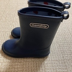 monship 長靴　レインブーツ　18㎝　ネイビーの画像