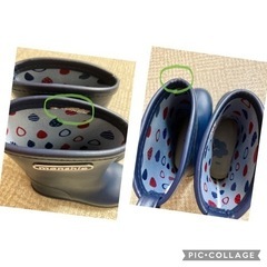 monship 長靴　レインブーツ　18㎝　ネイビーの画像