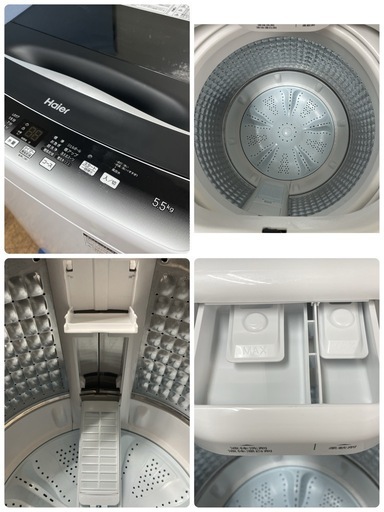 I733 ? 2023年製の高年式♪ Haier 洗濯機（5.5㎏）23年製 JW-U55HK ⭐ 動作確認済 ⭐ クリーニング済