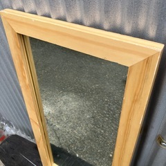 【お取引き中】木製 木製フレーム ミラー 鏡 木製ミラー 木 ハンドメイド 全身鏡 壁掛けミラー 壁掛け 置き型鏡の画像