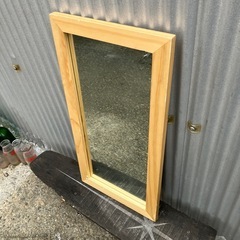 【お取引き中】木製 木製フレーム ミラー 鏡 木製ミラー 木 ハ...