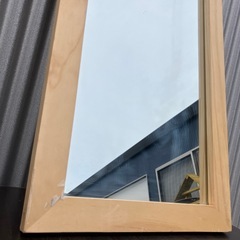 【お取引き中】木製 木製フレーム ミラー 鏡 木製ミラー 木 ハンドメイド 全身鏡 壁掛けミラー 壁掛け 置き型鏡の画像