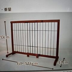 ペットゲート  置くだけ 木製 伸縮可能  フェンス 間仕切り ついたて 　一個のみの画像