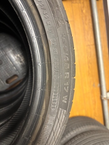 コンチネンタル スポーツコンタクト5 195/45R17 4本 9分山 新車外し 