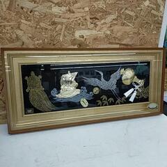美術工芸品 亀 開運船 額入り ※2400010440502