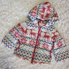 新品✻セーター柄　中綿フードつきジャンパー　80