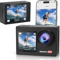 ✨多少のお値引き可能✨ Hiicam speed20 アクションカメラ 4K 大容量バッテリー 防水 手ブレ補正 高画質 Wi-Fi 170°広角レンズ 水中カメラの画像