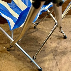 【武蔵小山店】 美品 ANDREWS MACLAREN マクラーレン　Gadabout Chair ガダバウトチェア ブルー　青　折りたたみ　チェア　アウトドア　キャンプ　バーベキュー　BBQ 希少　ビンテージ　レア　折り畳み椅子 フォールディングチェア 英国製チェアの画像