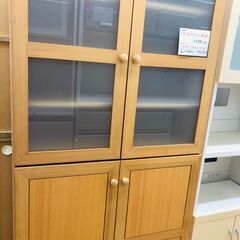 ★ジモティ割あり★  食器棚 茶 W85×D45×H178 クリ...