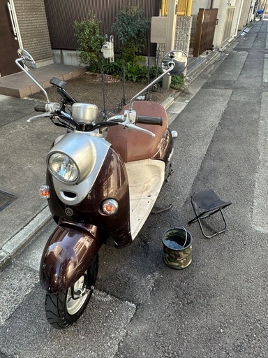 原付バイク　黄色ナンバービーノ