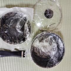 ブリーズIH用☆新品の鍋2点、蓋1点☆中古の取っ手付きの画像