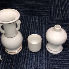 GYP1016 神具　四点セット　瓶子　仏飯器　金蓮仏花瓶　御前神湯呑の画像