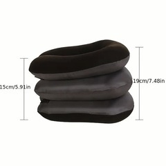 【新品】ネックストレッチャー 家庭用 エアー ポンプ タイプ エアー グッズ 高級スエード  首伸ばし器(ブラウン)の画像