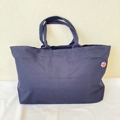 キャンバス　トートバッグ　大きめ　ネイビーの画像