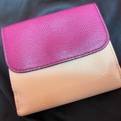 coach コーチ　折りたたみ　財布　ピンク　ベージュ　レディース　シンプルの画像