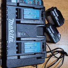 マキタ2口急速充電器DC18RD＋リチウムイオンバッテリBL1860B×2個 純正品 まとめて DC18RD makita 急速充電器 18V