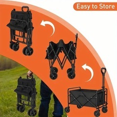 (新品未使用)キャリーワゴン アウトドアワゴン キャリーカート 折りたたみ  ワンタッチ収束式 耐荷重100kg80L の画像