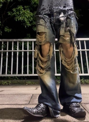 ヴィンテージクラッシュデニム　グランジ　y2k フェアリーグラ