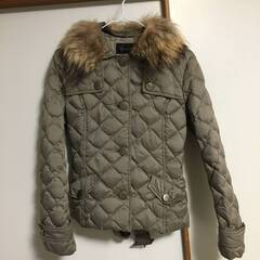 ルスーク ダウンコート 36 ファー Le souk ダウンジャケット カーキの画像