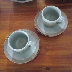 和テイストのコーヒーカップ&ソーサー2セット
