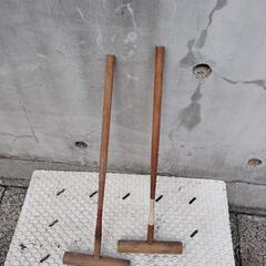 値下げしました。ゲートボールスティック2本　金づち代わり　防犯の...
