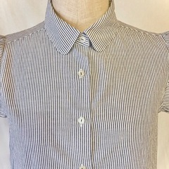 ブルー グレー ホワイト ストライプ シャツ チュニック[Ray cassin]の画像