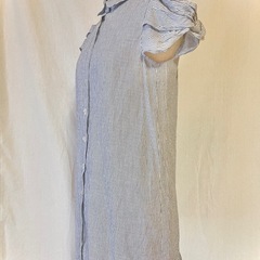 ブルー グレー ホワイト ストライプ シャツ チュニック[Ray cassin]の画像