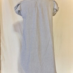 ブルー グレー ホワイト ストライプ シャツ チュニック[Ray cassin]の画像