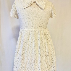 ホワイト 白 アイボリー レース チュニック ワンピース [sango]の画像