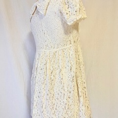 ホワイト 白 アイボリー レース チュニック ワンピース [sango]の画像